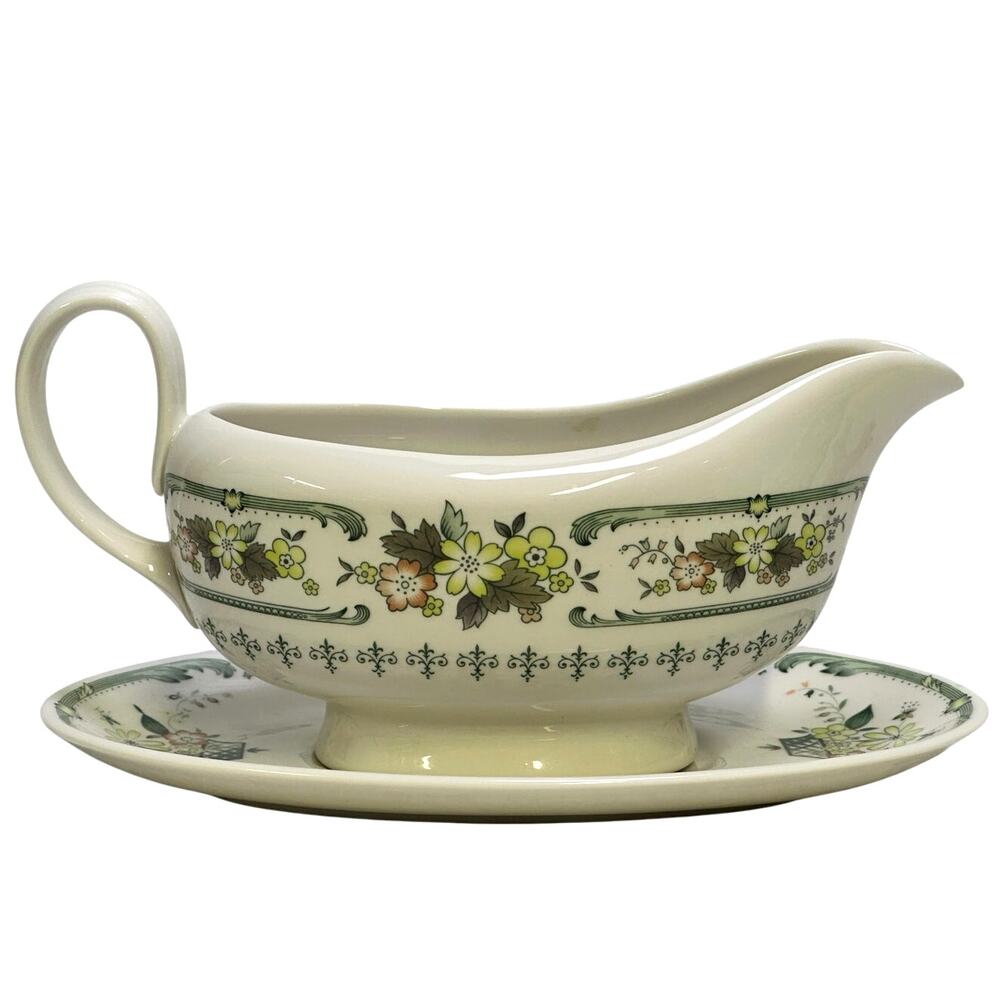 Royal Doulton England 'Provencal' Retired 1967-1997 Vintage Gravy Boat/Plate